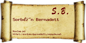 Sorbán Bernadett névjegykártya