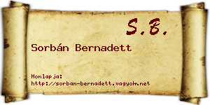 Sorbán Bernadett névjegykártya
